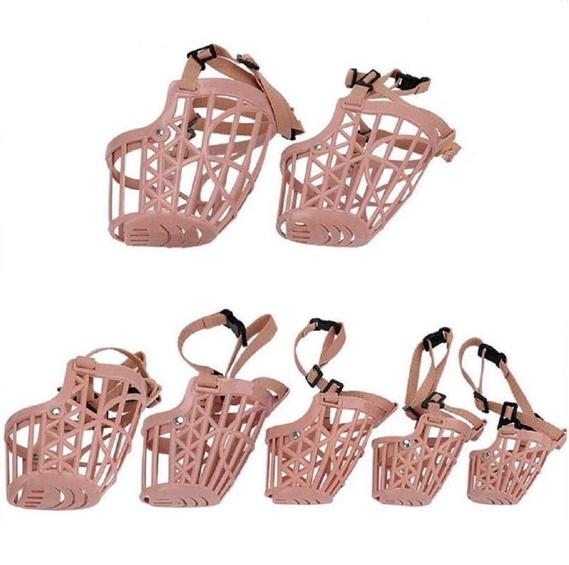 Beikalone 7pcs/Set Plastic Dog Muzzle, Anti Bite Adjustable Pet Basket, Dogs Training Mouth Cover Mesh Cage, Breathable Comfortable - Image 1
